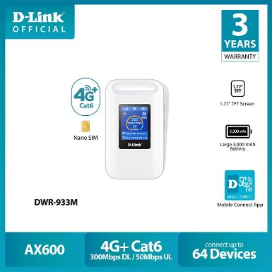 D-LINK DWR-933M 4G+ LTE Cat6 Wi-Fi 6 Mobile Hotspot