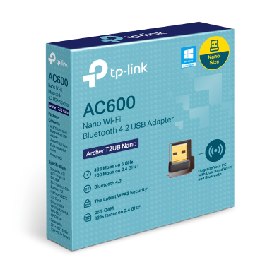 TP-LINK Archer T2UB Nano AC600 Nano Dual Band Wi-Fi Bluetooth 4.2 USB Adapter