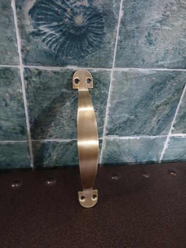 ฺBrass Door Handle Item Code C052A7 size long 7'' wide 25 mm Thickness 3 mm.