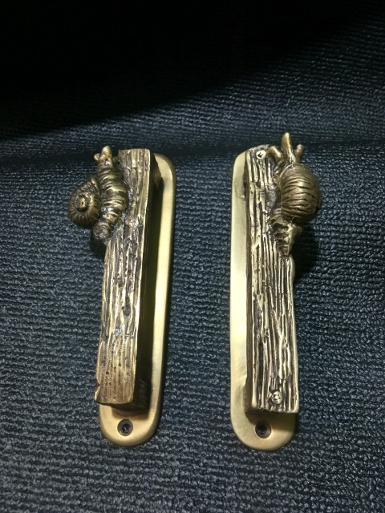 ฺBrass door handle Item Code C084MP size long 152 mm. wide 30 mm.