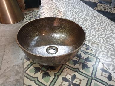 Basin Brass Item Code BS42H size 420 mm high 150 mm. hamber design.